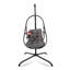 Chaise suspendue pivotante en osier avec support pour l'intérieur et l'extérieur en rotin avec support de type C, avec coussin et oreiller