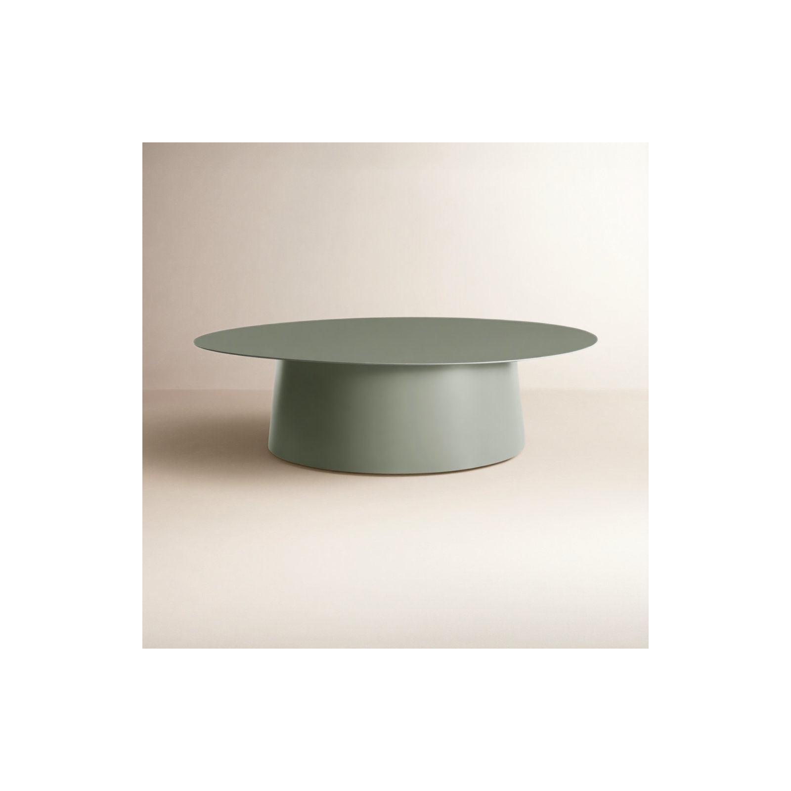 Circula Single Coffee Table, Gray Green, 13" H x 48" L x 48" W