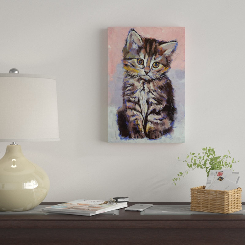 «Kitten», reproduction sur toile, H 26 po x l 18 po x P 1,5 po, Toile tendue, Pas de tapis