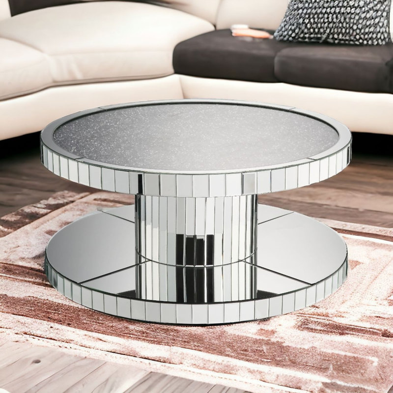 Table basse moderne à miroir rond Shay