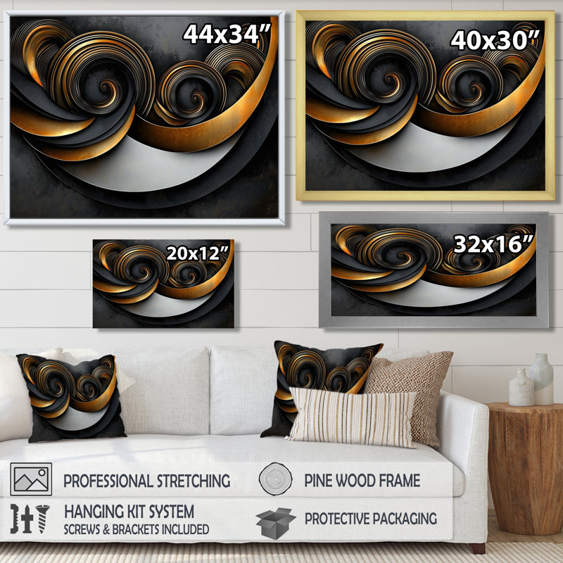 «Celestial Alignment of Abstract I», reproduction d'art géométrique abstraite, H 12 po x l 20 po, Toile tendue