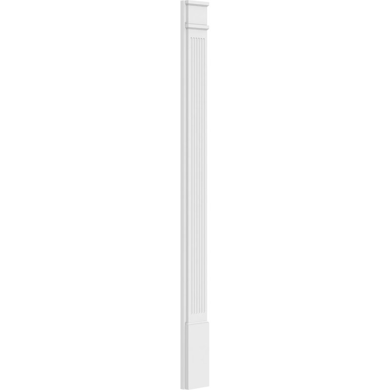 Pilastre cannelé en PVC (la paire), 82 po, 7 po, Base et chapiteau décoratifs
