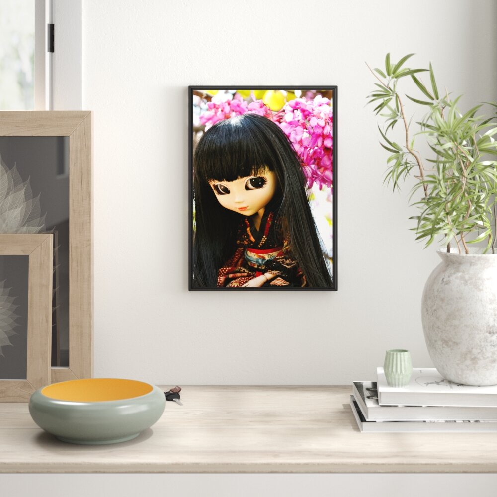 Gerahmtes Wandbild anmutige Geisha Pullip