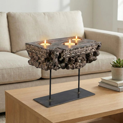 11'' H Solid Wood Candlestick