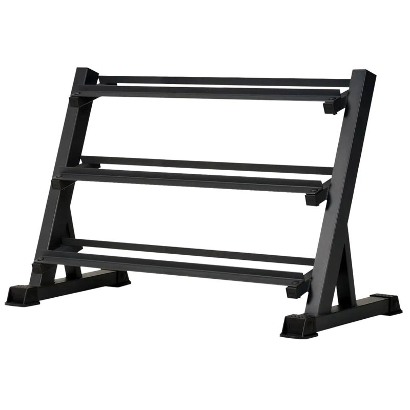 Support à haltères à 3 niveaux: peut supporter de 5 à 50 lb avec une capacité maximale de 1 100 lb. Conçu spécialement pour le rangement des haltères
