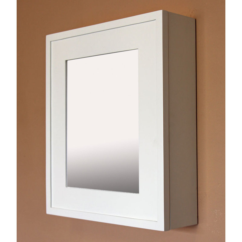 Armoire à pharmacie à fixation en surface 1 porte avec 3 tablettes réglables, Blanc