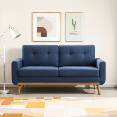 65.4" Wide Upholstered Soft Square Arm Sofa with Solid Wood Legs