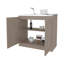 Armoire de base avec double porte et tablette intérieure Haivana, chêne blanc