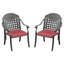 2 fauteuils de patio en fonte d'aluminium, finition noire, solide et résistante aux intempéries, chaise avec coussins confortables, 2 pièces, noir, structure protégée, coussins confortables, conception empilable