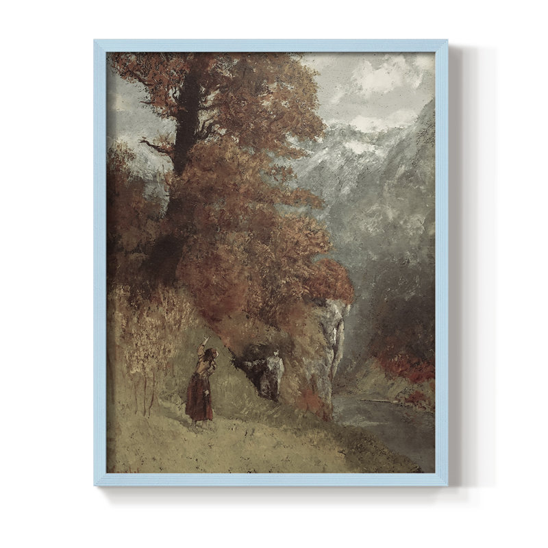 Vintage Landscape CLXV Framed Print - Solid Wood, H 15 po x l 12 po, Bleu