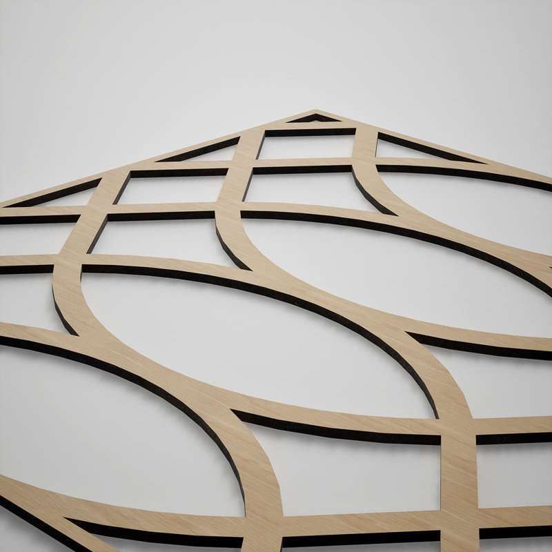 Montrose Decorative Fretwork Wood Wall Panels, Large, 23 3/8"W x 23 3/8"H x 3/8"T, White Oak