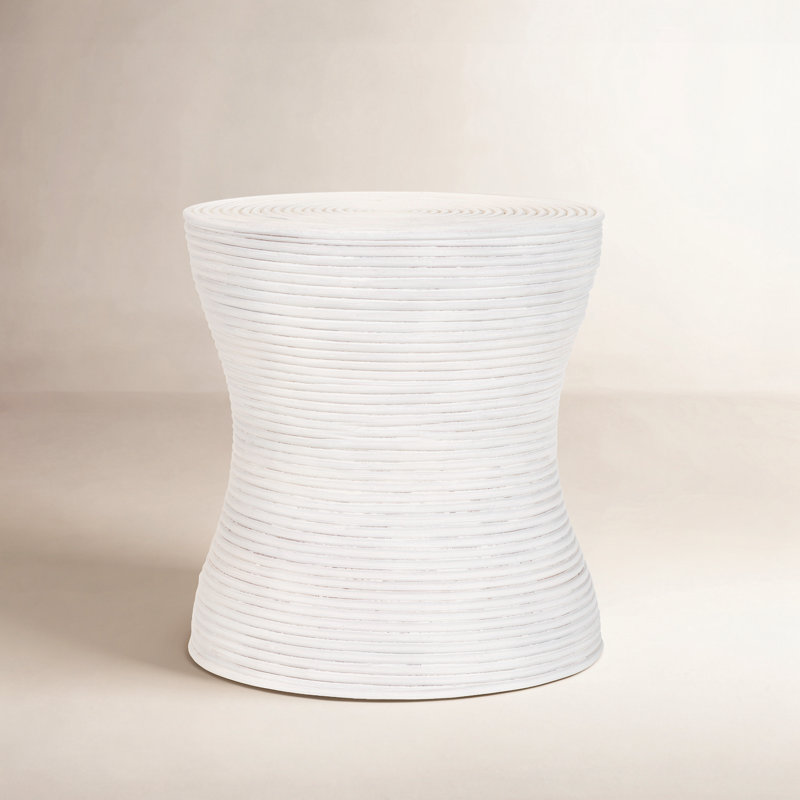 Holcomb Rattan End Table, White