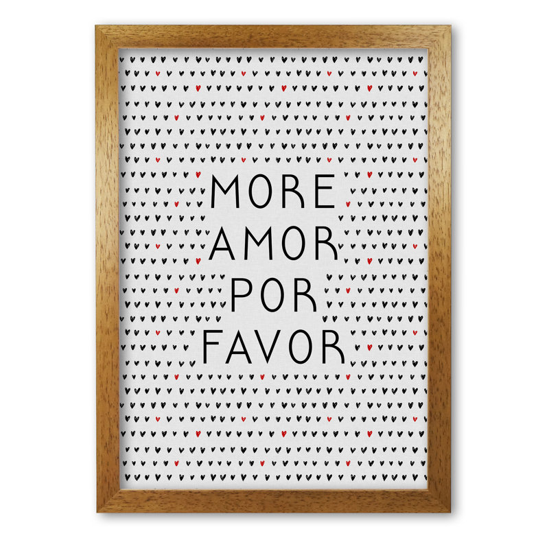 More Amor Love - Print, 42cm H x 29.7cm W x 4cm D, Wrapped Canvas