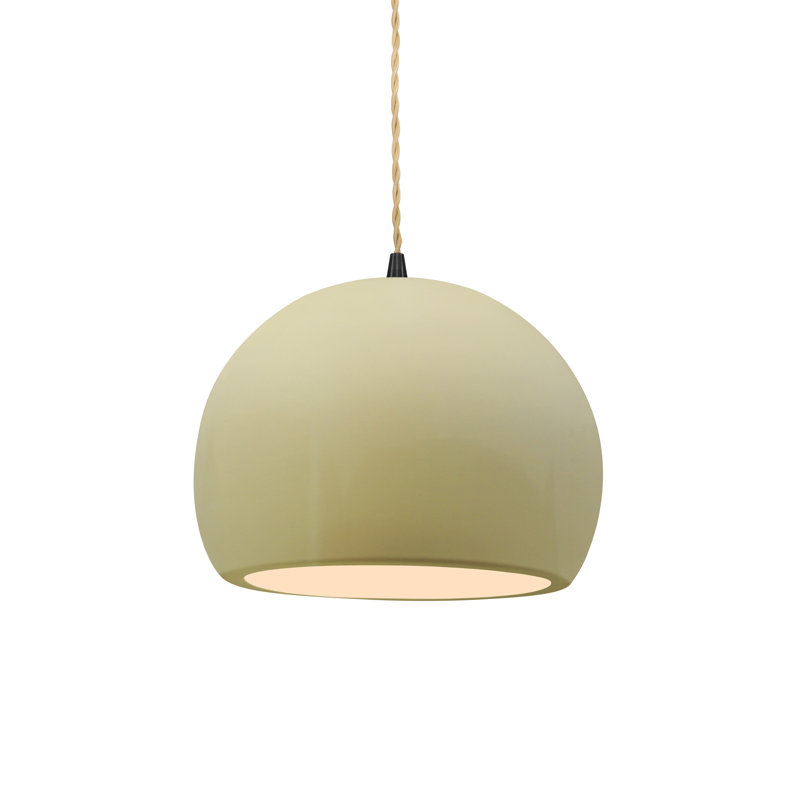 Luminaire suspendu à 1 lumière Aschwin, H 6 po x l 7 po x P 7 po, Vanille lustrée, Matte Black