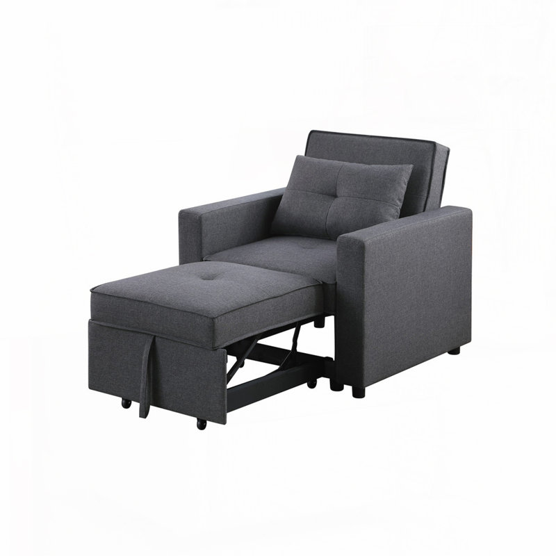 Fauteuil convertible en lin avec poche latérale