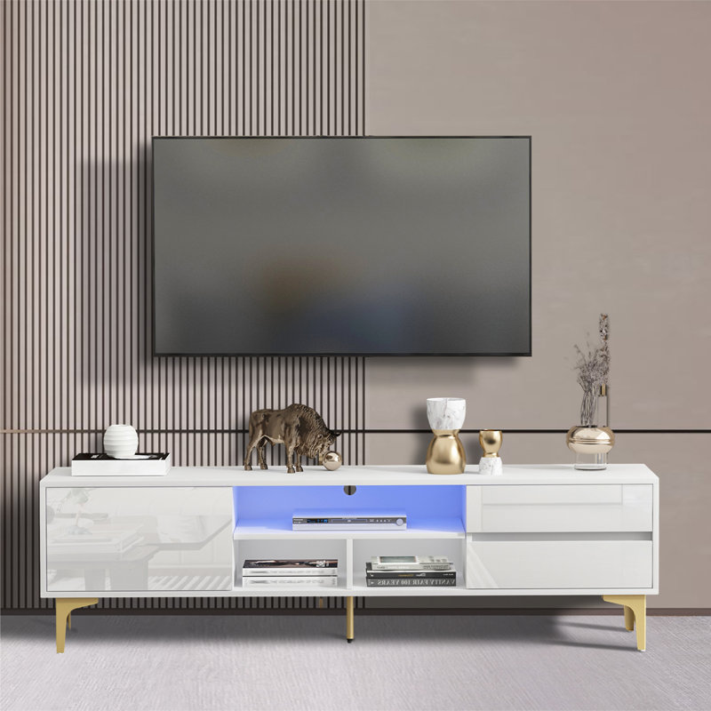 Crédence de rangement l 62,99 po Tyshun, Blanc