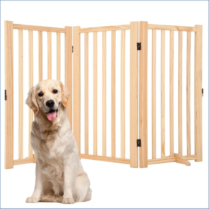 Manufactured Wood Free Standing Pet Gate, 91.4cm H x 152.4cm W x 2.5cm D