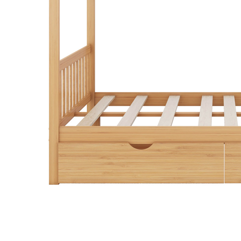 Lit plateforme double Armie, Naturel