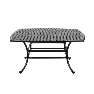 Table de salle à manger d'extérieur carrée 64 po, bronze lave foncé - structure en aluminium robuste avec des détails sophistiqués pour les jardins