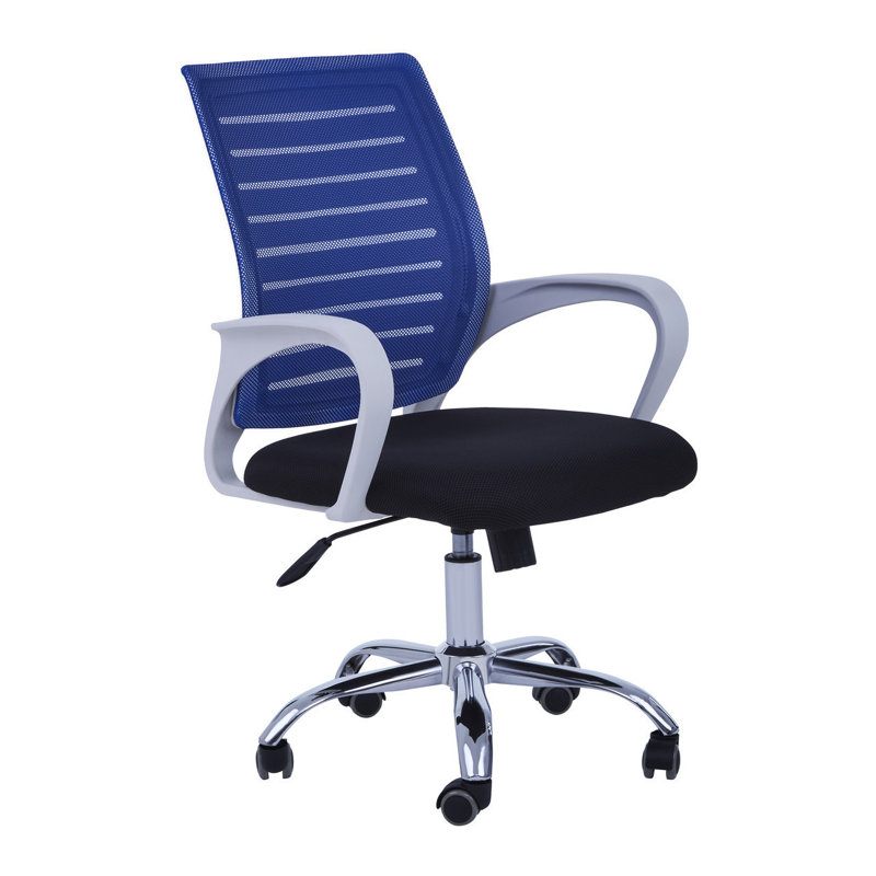 Cruthers Office Chair, Blue/Black/Chrome