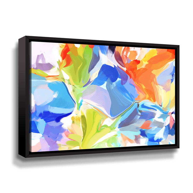«Colorful Burst Abstraction V» par - Impression sur, Toile avec cadre noir, H 8 po x l 10 po x P 2 po