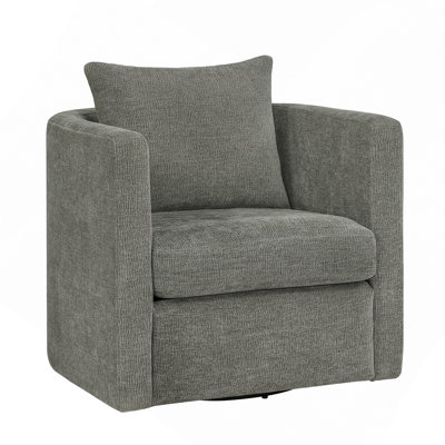 Fauteuil demi-tonneau gris pivotant