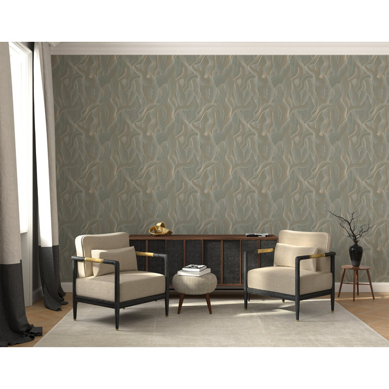 Meraki - Green Orange Wallpaper by Sabrina Yvonne, Green Orange, Non-pasted, Paper