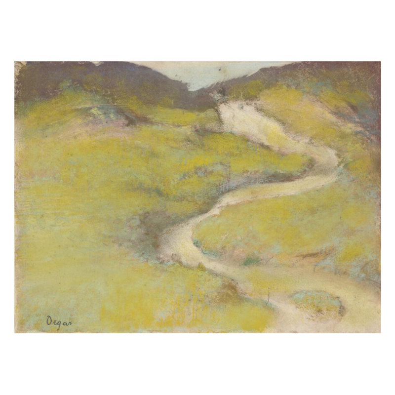 «Pathway in a Field» par Edgar Degas - Estampe numérique, H 22 po x l 28 po