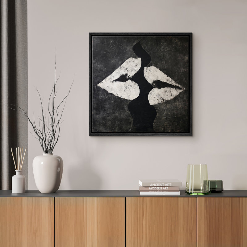 Noir et blanc, figure abstraite moderne, décoration murale pour salon, chambre à coucher, reproduction d'art sur toile encadrée