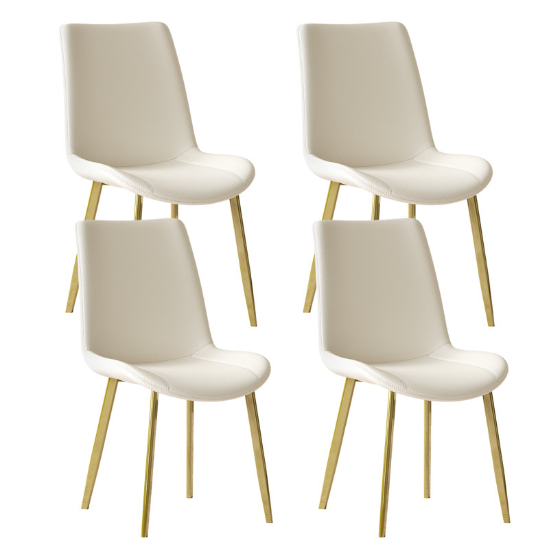 Chaise rembourrée Vesta , Blanc / Doré