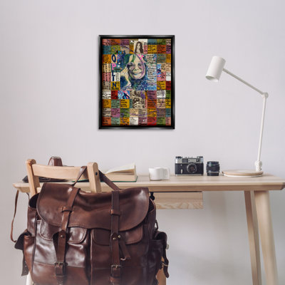 Janis Joplin, art mural encadré sur toile flottante par Sabin