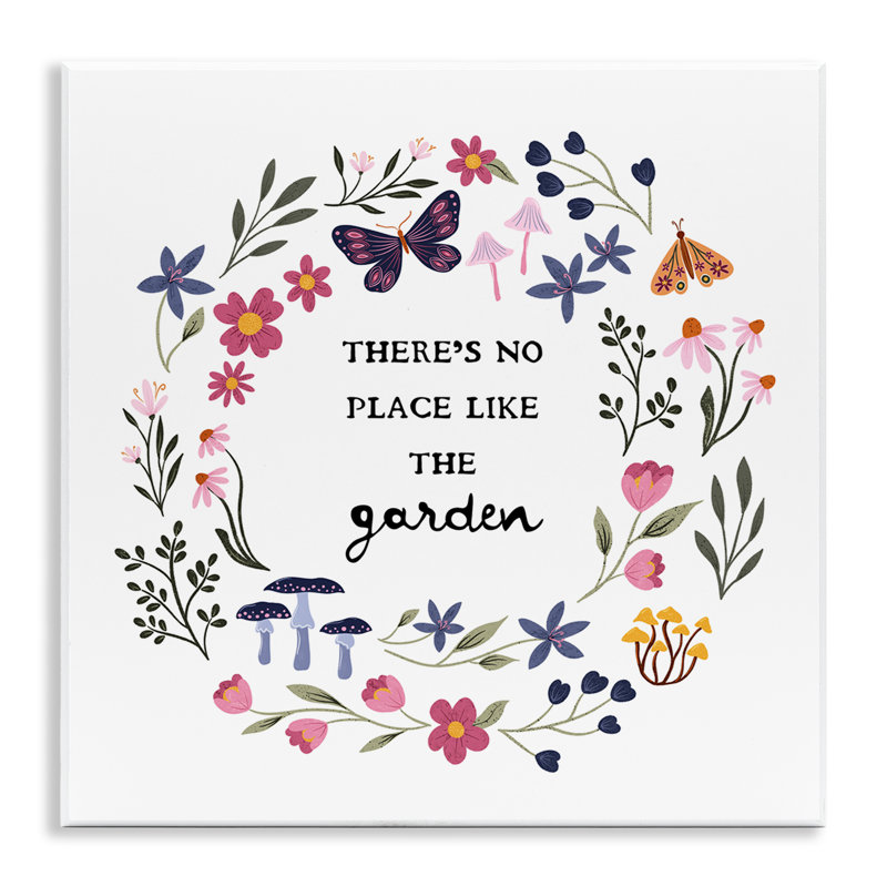 Art mural «No Place Like Garden Wreath» par JJ Design House LLC