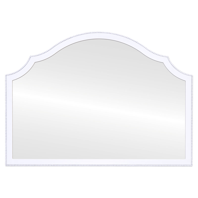 Miroir pleine grandeur Couran, Lin blanc, 27,38 po x 38,38 po