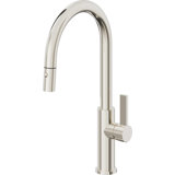 Corsano Contemporary Pull Down Kitchen Faucet with Button Sprayer High Arc Spout and FB Series Handle
