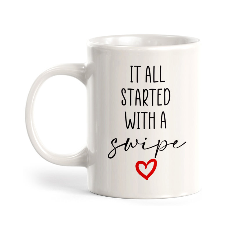 Tout a commencé avec une tasse à café Swipe, Ensemble de verres à lait, Céramique