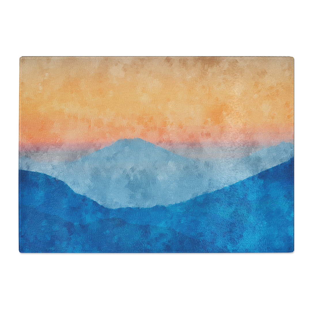Tempered Glass Sunrise over the Mountains Chopping Board