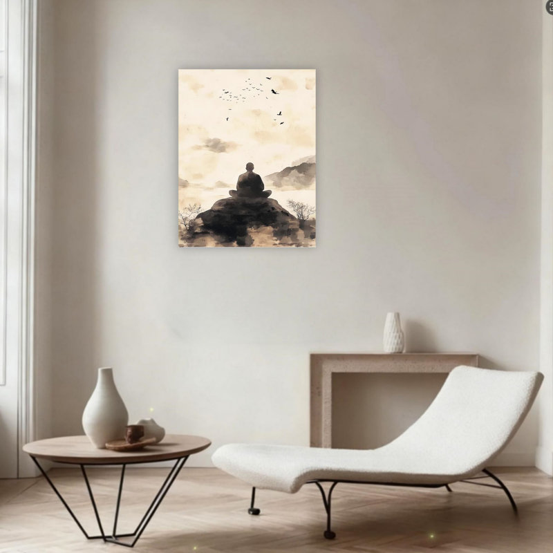 Art mural en toile zen Bouddha sans cadre 24 po x 36 po