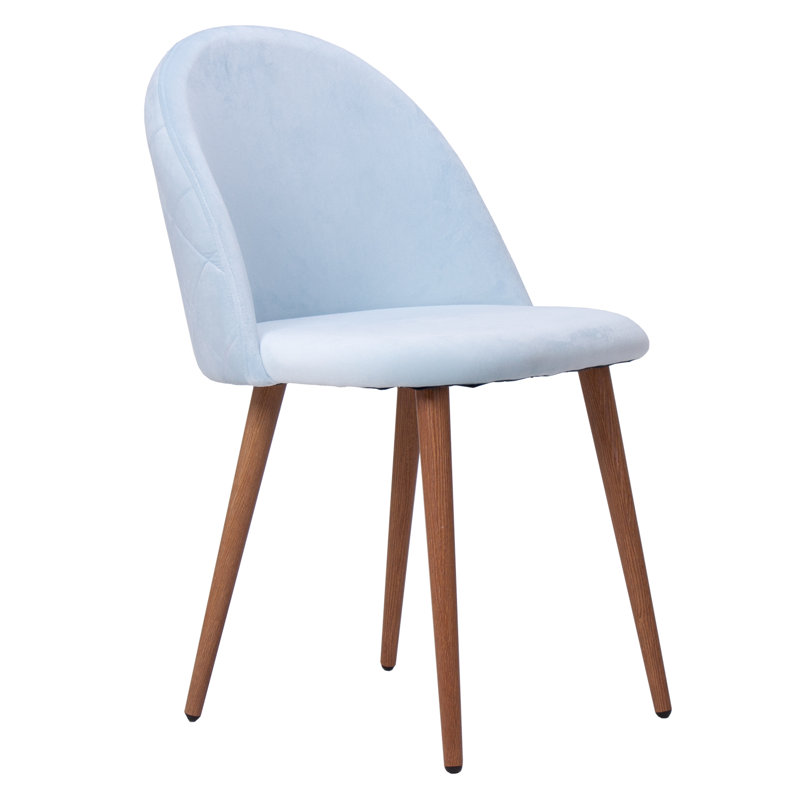 Assael Modern Velvet Dining Chair - Ergonomic Upholstered Curved Back with Solid Wooden Legs - Side Chair for Kitchen Living Room Dining Room - Single