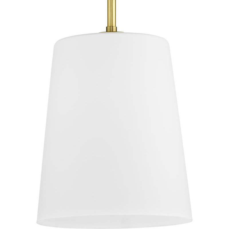 Luminaire suspendu cylindrique à 1 lumière Rozenn, H 14,37 po x l 9 po x P 9 po, Laiton satiné
