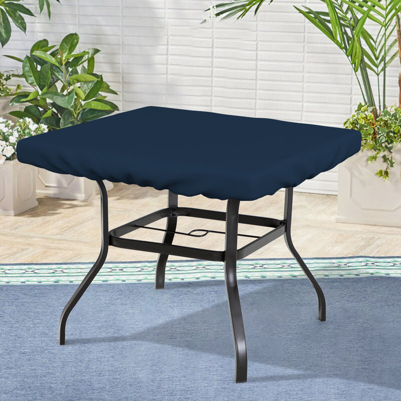 Heavy-Duty Multipurpose Square Patio Table Top Cover, Waterproof Outdoor UV-Resistant Table Cover, Blue, 6" H x 42" W x 42" D