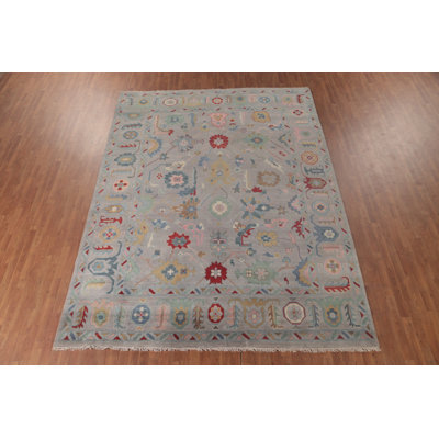 All-Over Gray Oushak Oriental Area Rug 9x12
