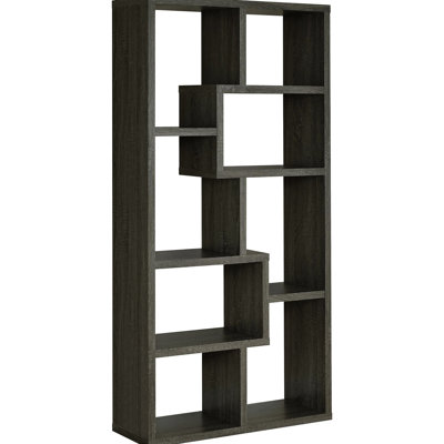 Weathered Grey 8-Shelf Bookcase - Elevate Your Home And Living Room Aesthetic Stylish For &