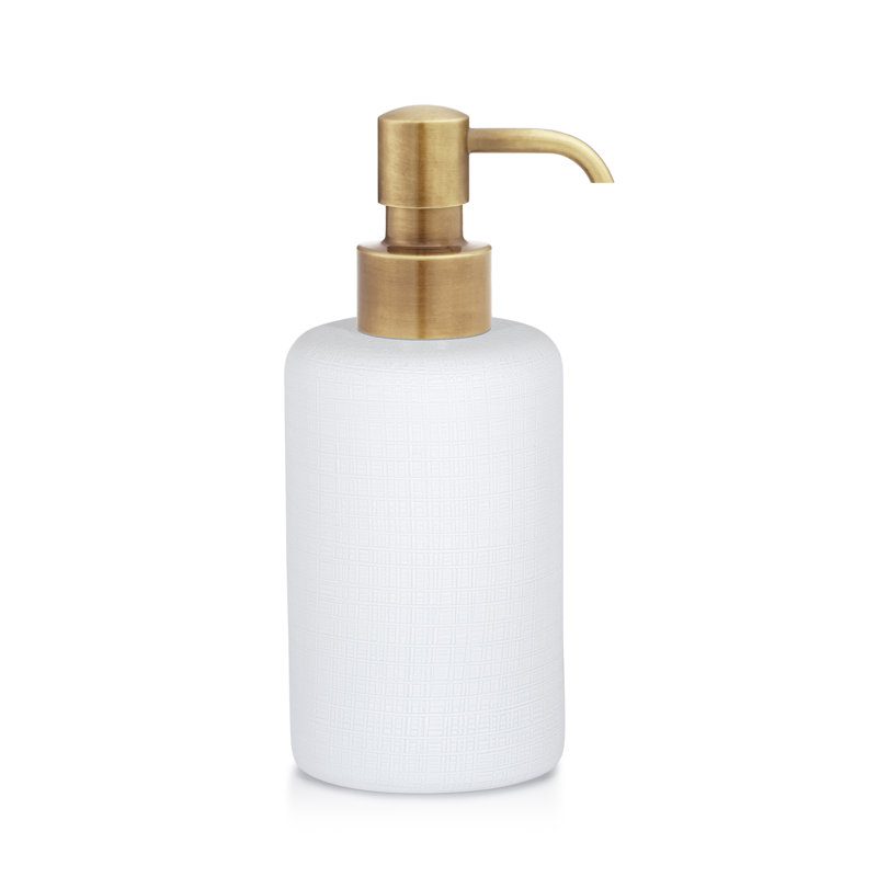 Soap Dispenser, White/Burnished Brass