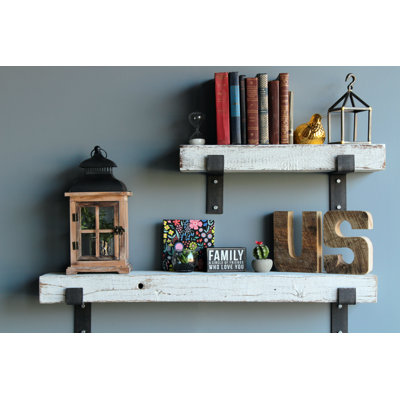 Chumbley 2 Piece Solid Wood Bracket Shelf
