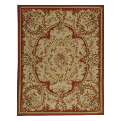 Hand-Knotted High-Quality Red/Beige Area Rug