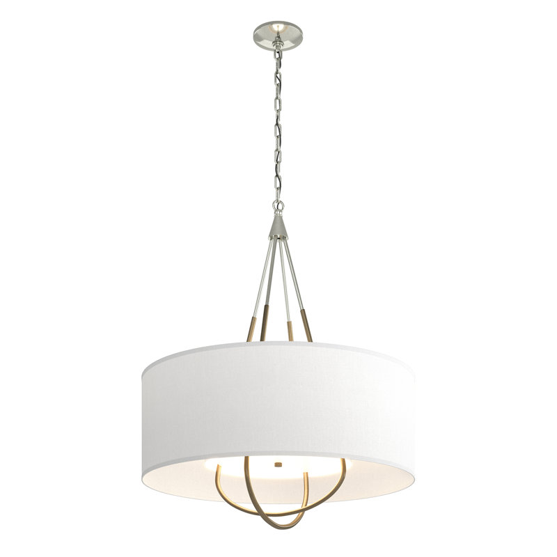 Loop 4 - Light Chandelier, Soft Gold, Natural Anna, Sterling