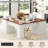 60‘’ L Shaped Desk with Wooden Drawers-338248521-338248520