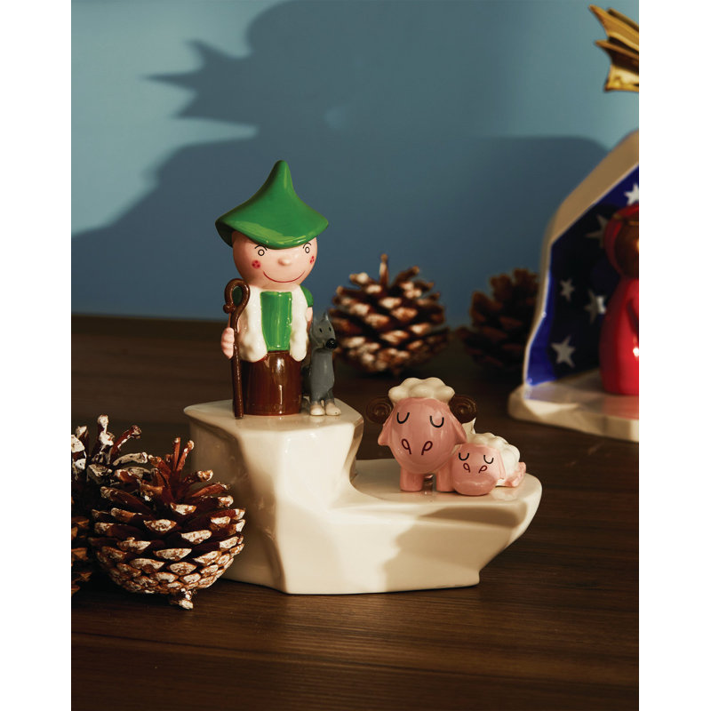 Hand-Painted White Porcelain Winter Figurine