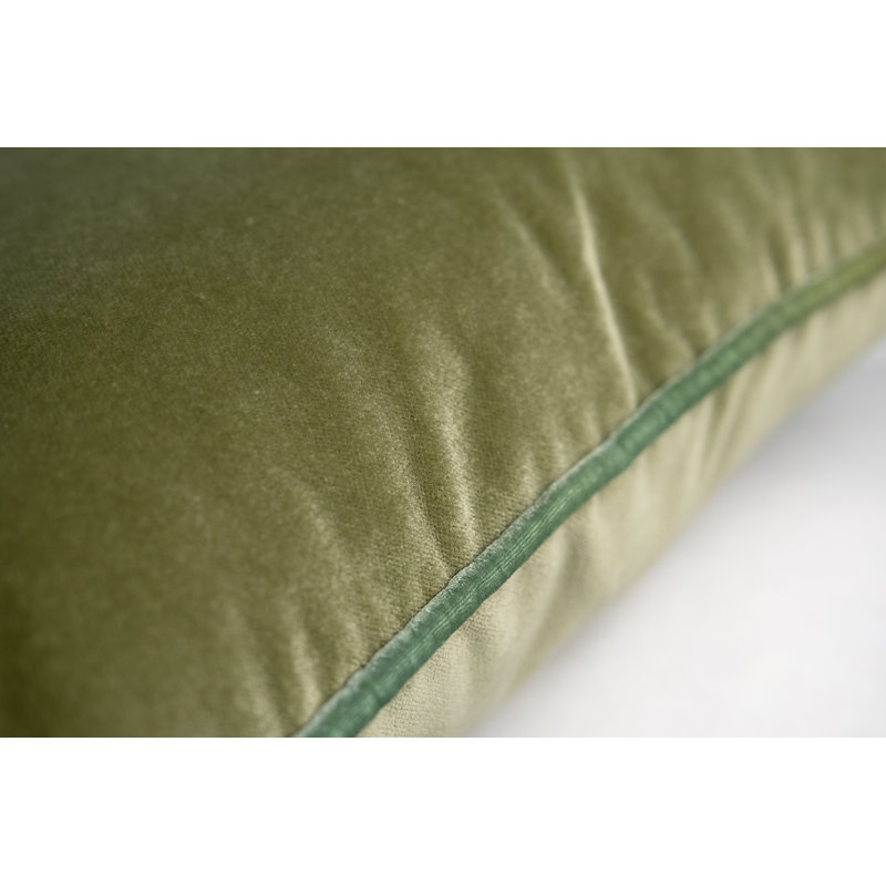 Velvet Pillow Cover & Insert, Scallion, Rectangle 14"H x 20"W