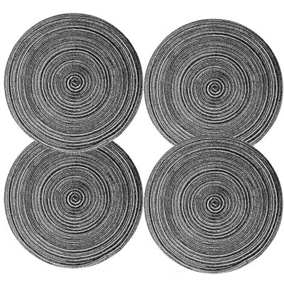 Ensemble de 4 napperons ronds tressés pour table de salle à manger